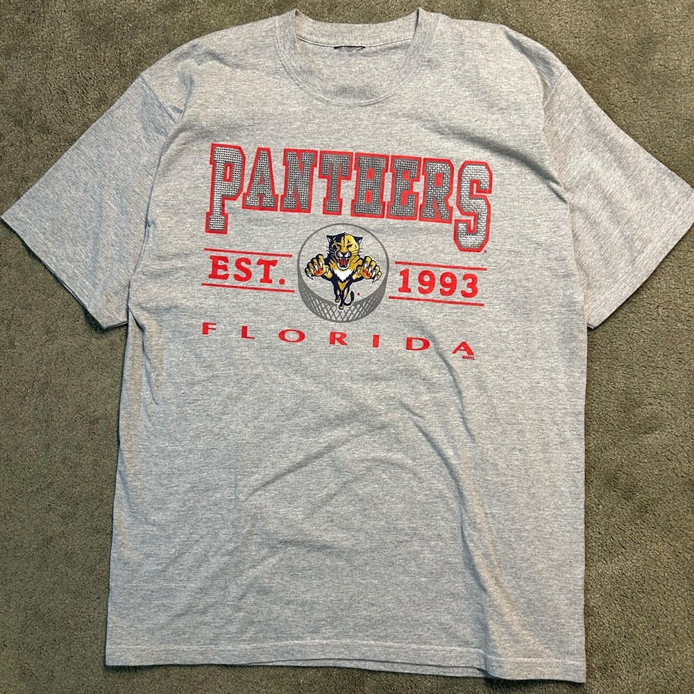 Vintage 90s Pro Player Florida Panthers 1993 Graphic T Shirt Size XL NHL